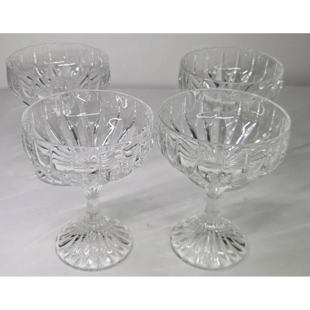 Set Of 4 Mikasa Park Lane Crystal Champagne Tall Sherbet Glasses 5 1/8